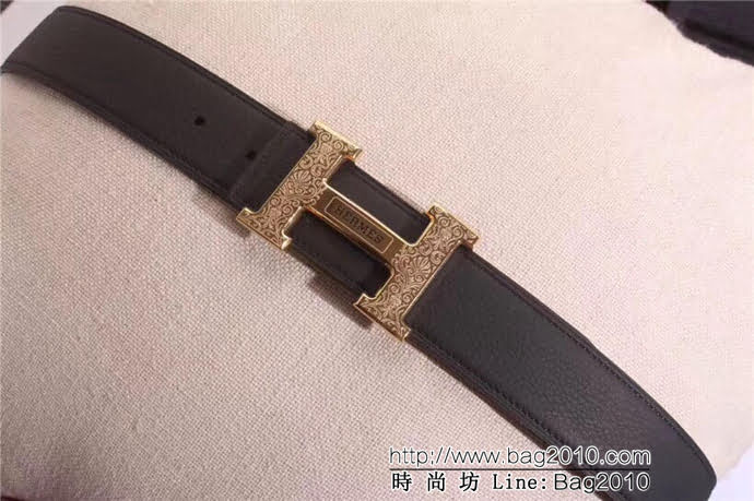 HERMES愛馬仕 專櫃同步更新 316精鋼專櫃原版花紋H鋼扣 原版訂制牛皮 雙面可用 男士皮帶  xfp1242